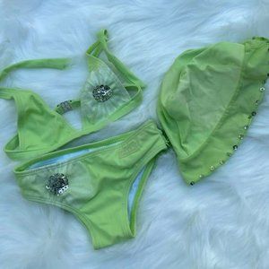 Azul  Toddler Girls Bikin Swimsuit Swim Hat